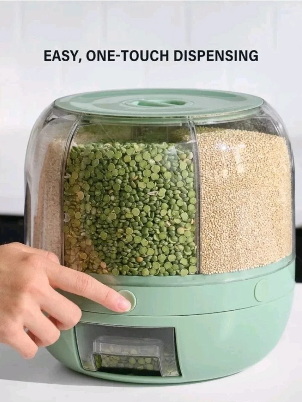 Core Kitchen 6-Section Rotating Food Storage Dispenser Mint Green NEW